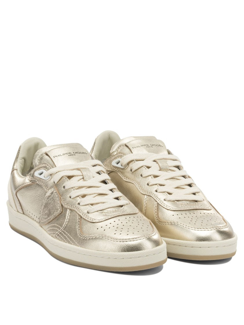 Philippe Model Paris Metallic Gold Leather Sneakers