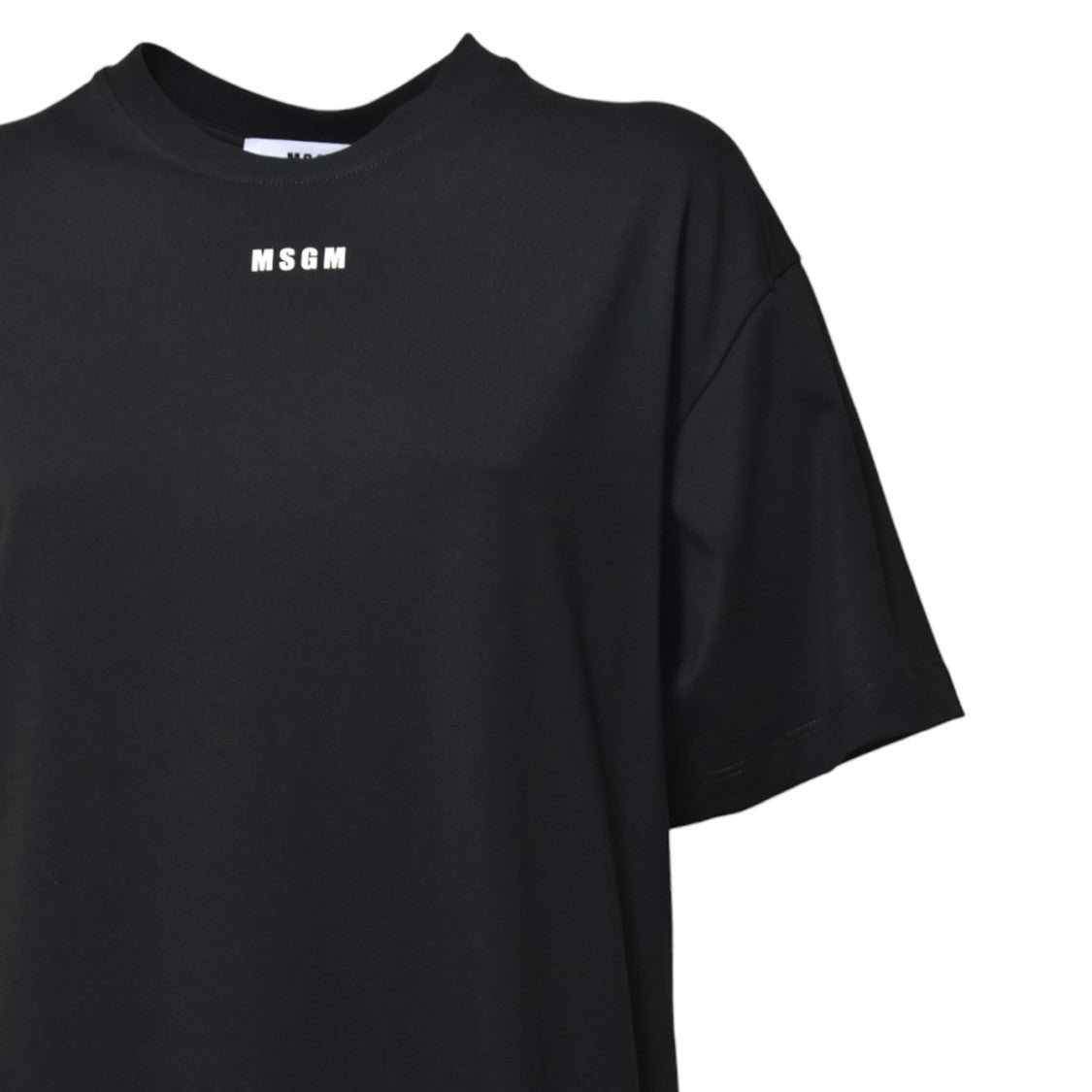 Msgm Long Black Jersey T-Shirt Dress