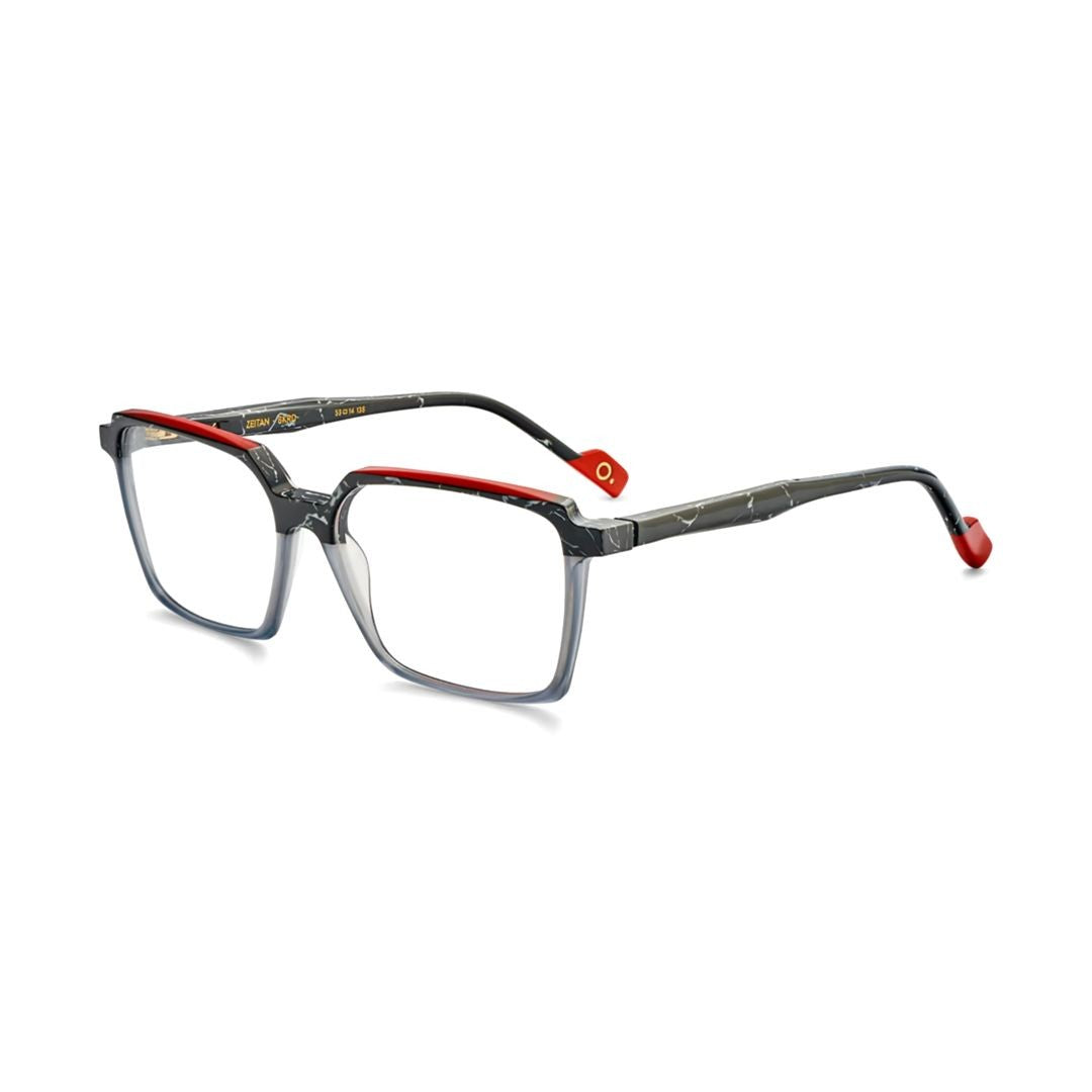 Etnia Barcelona Zeitan Marbled Black Square Frame Sunglasses With Red Accents
