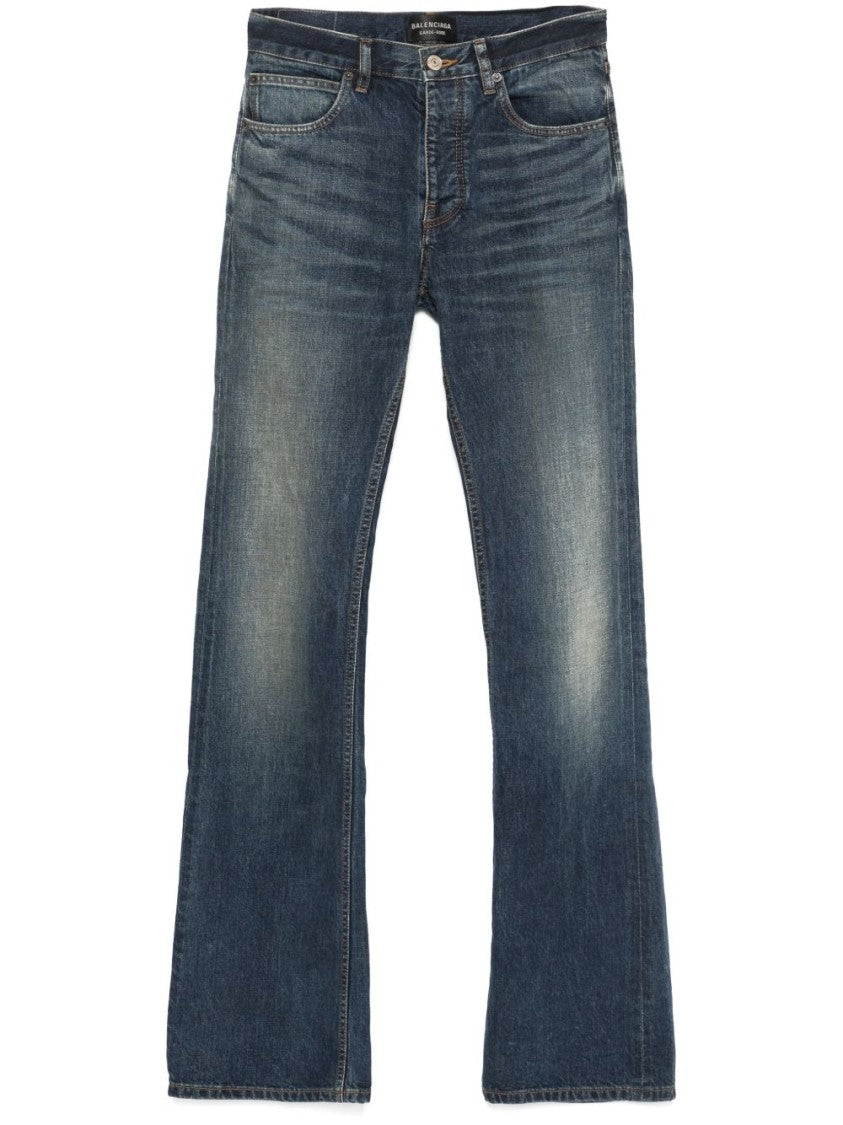 Balenciaga Low-Waist Blue Cotton Twill Straight Jeans