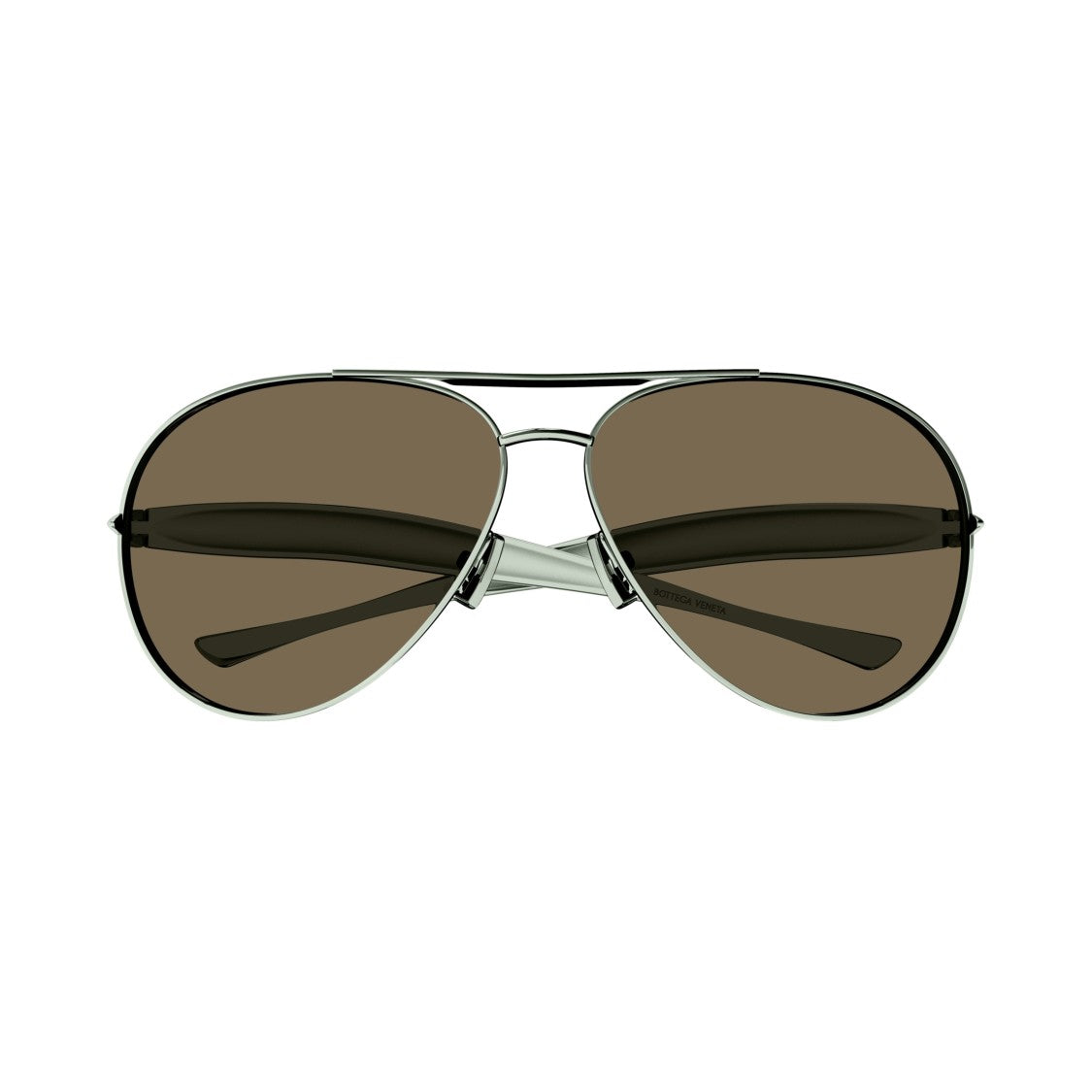 Bottega Veneta Bv1305s Polished Silver Aviator Sunglasses
