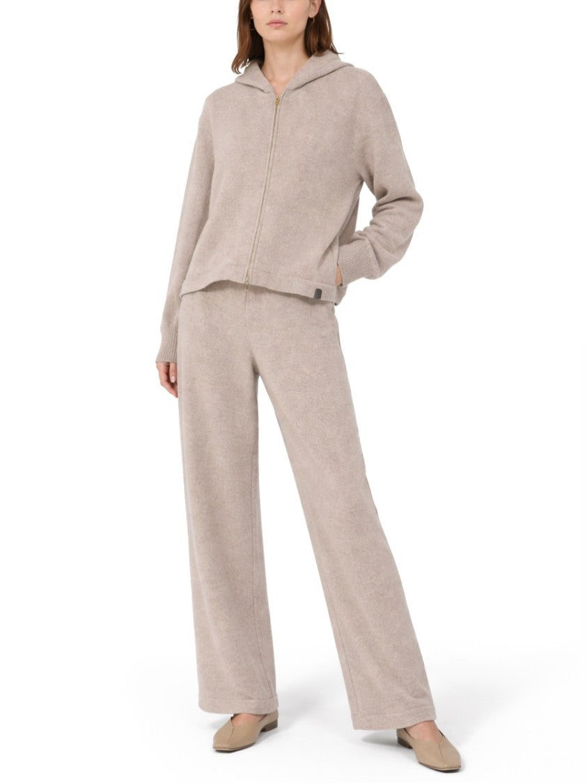 Max Mara Wide-Leg Fleece Pants With High Waist And Clean Front Closure