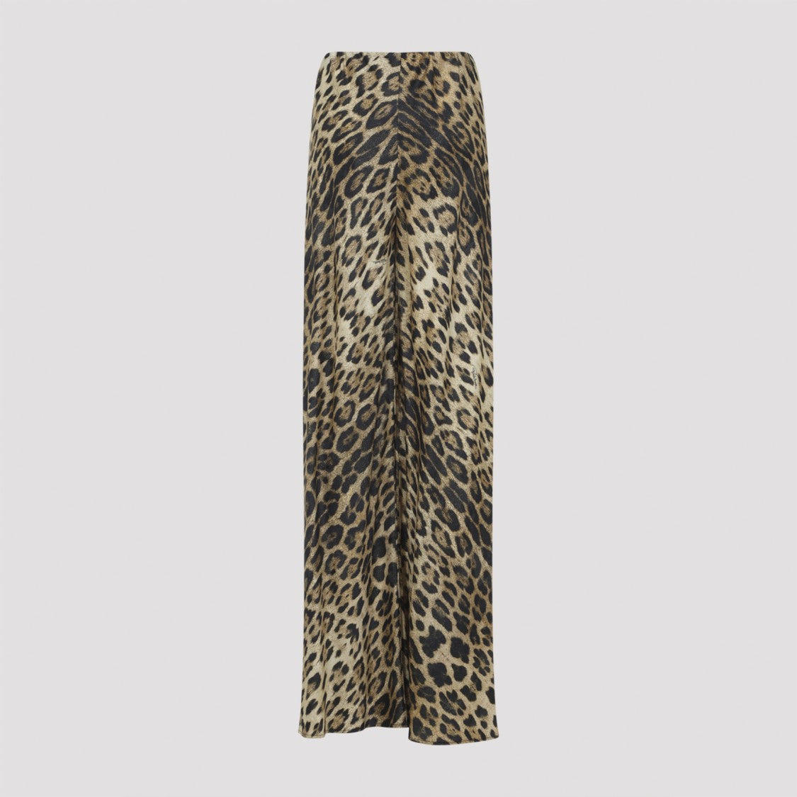 Roberto Cavalli Leopard Print Viscose Satin Wide-Leg Pants