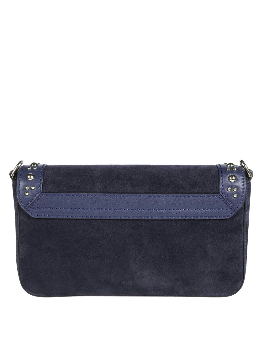 Furla Iride S Studded Suede Shoulder Bag