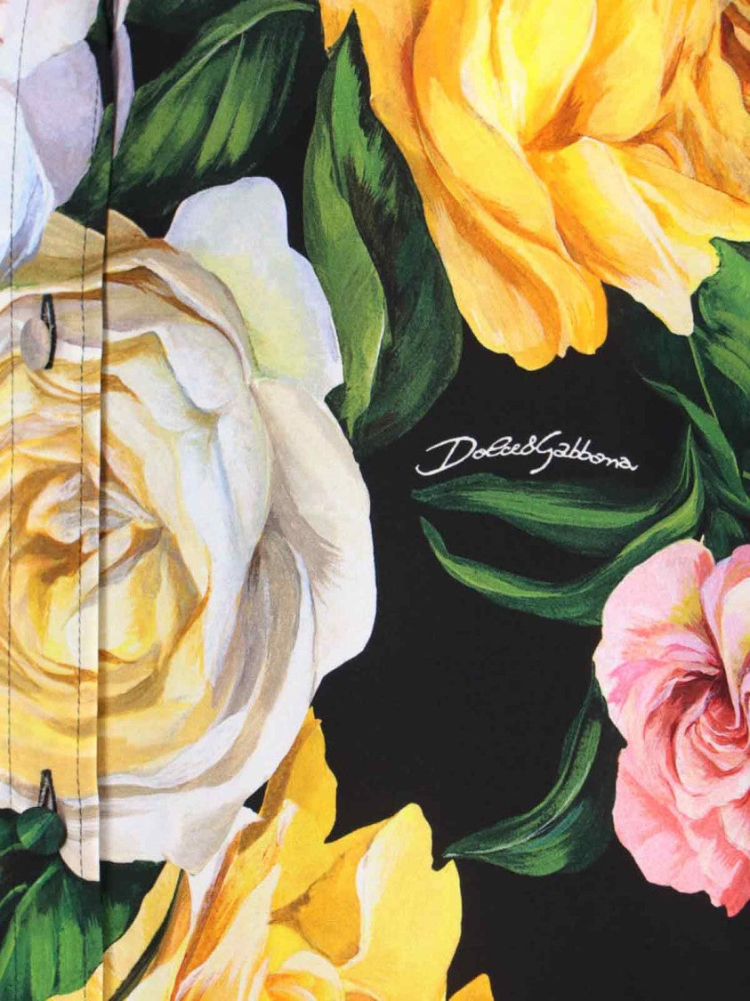 Dolce & Gabbana Floral Silk Shirt – Black