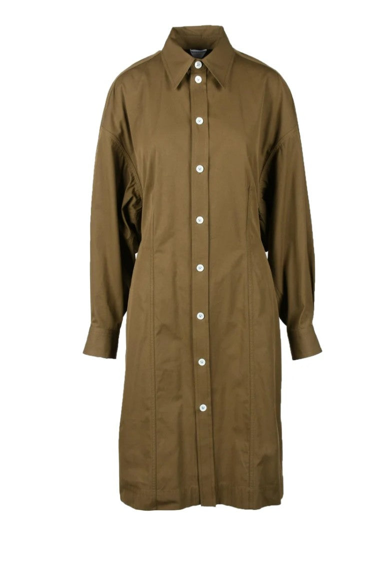 Bottega Veneta Silk Blend Chemise Dress - Brown