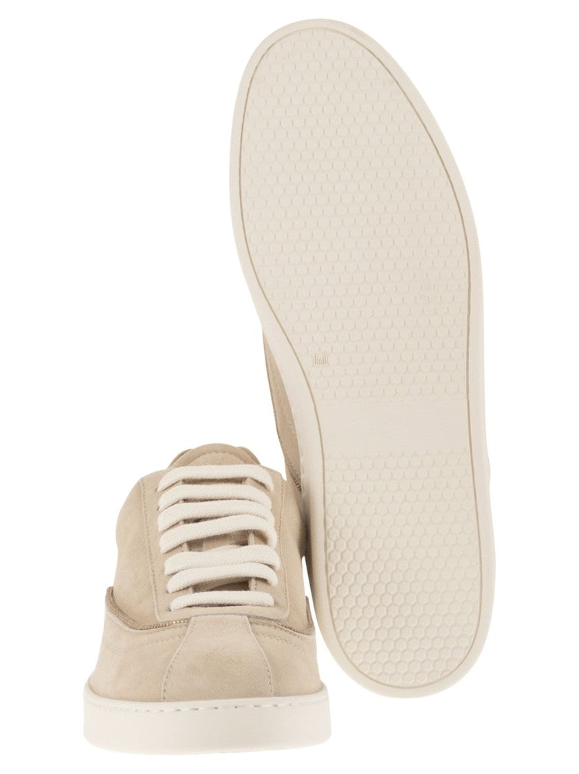 Fabiana Filippi Suede Trainers With Diamond Thread Embroidery