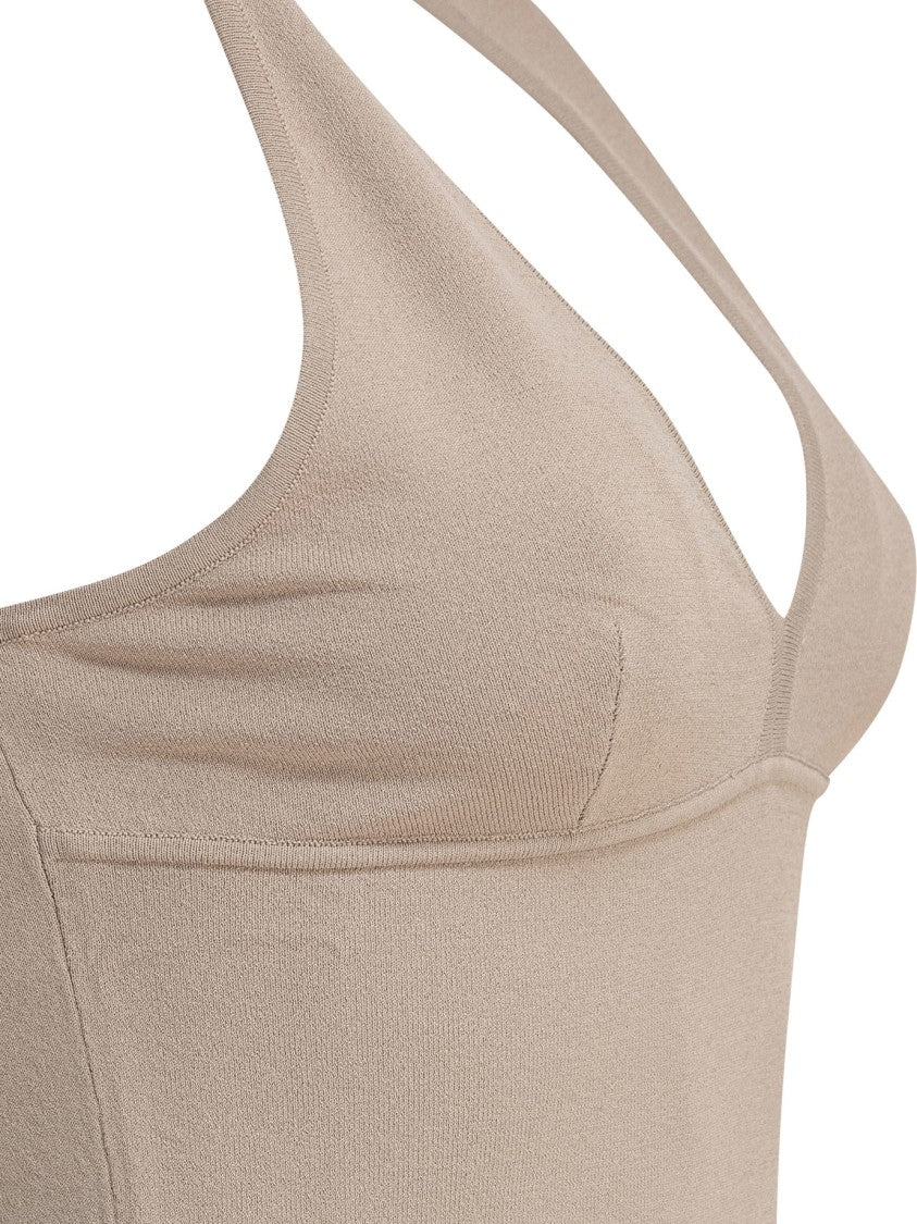 Max Mara Slim-Fit Viscose Top With American Neckline