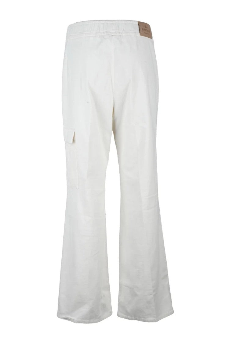 Panicale Velvet Cargo Pants - White