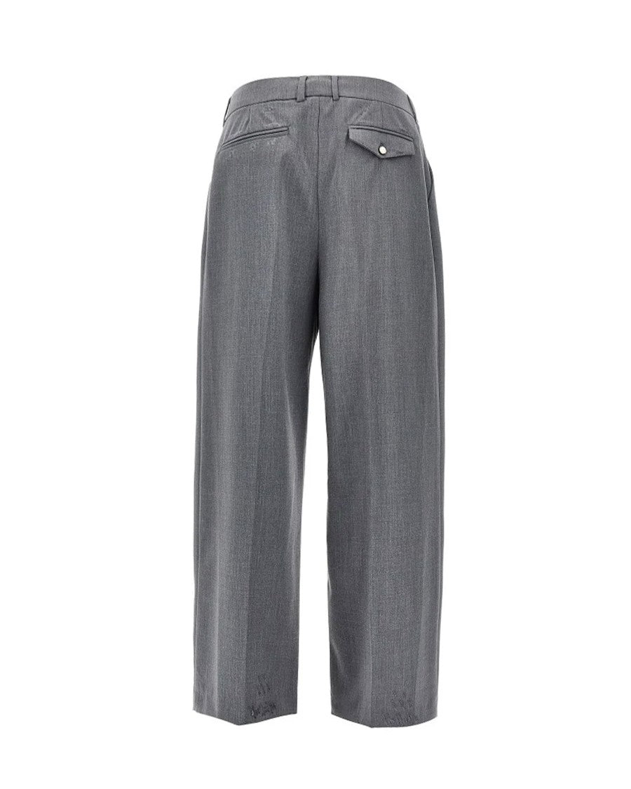 Thestroy Anthem Cotton-Blend Pleated Melange Cropped Pants