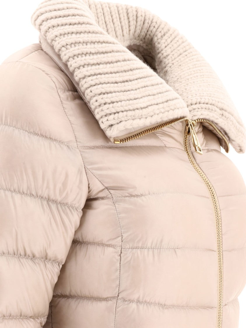 Herno Long Down Jacket With Removable Wool Collar