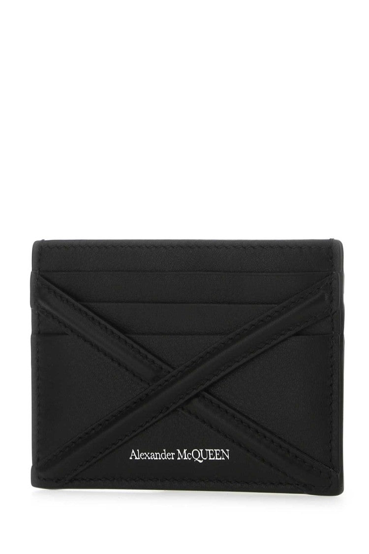 Alexander Mcqueen Black Leather Card Holder