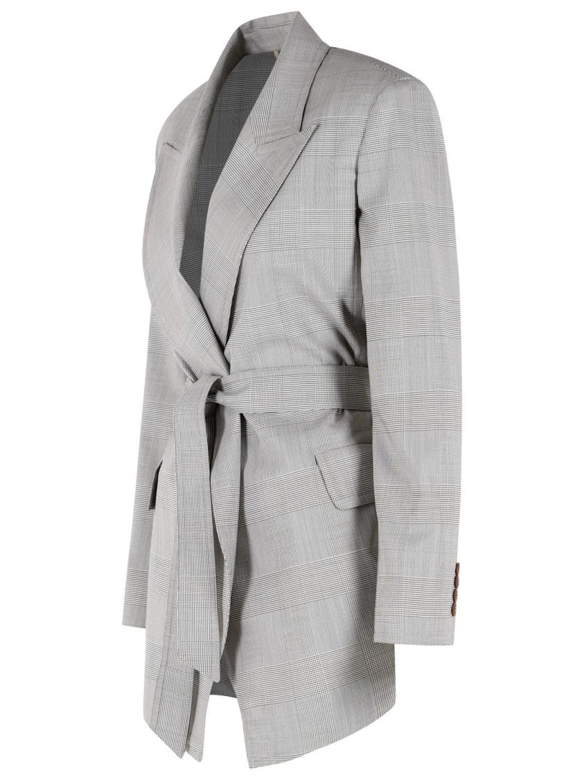 Max Mara 'Nasello' Prince Of Wales Wool Robe Jacket