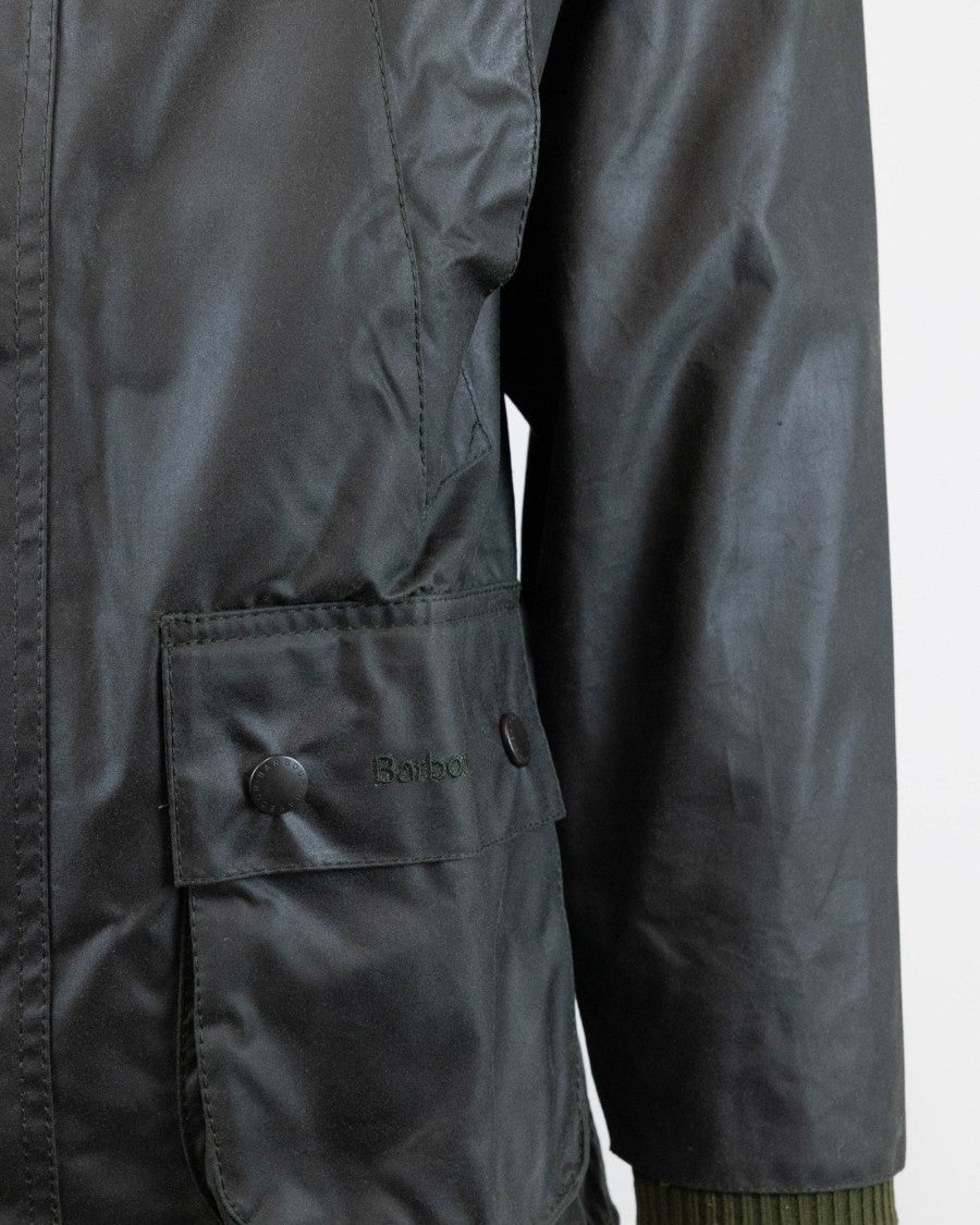 Barbour Waxed Cotton Casual Jacket With Corduroy Details