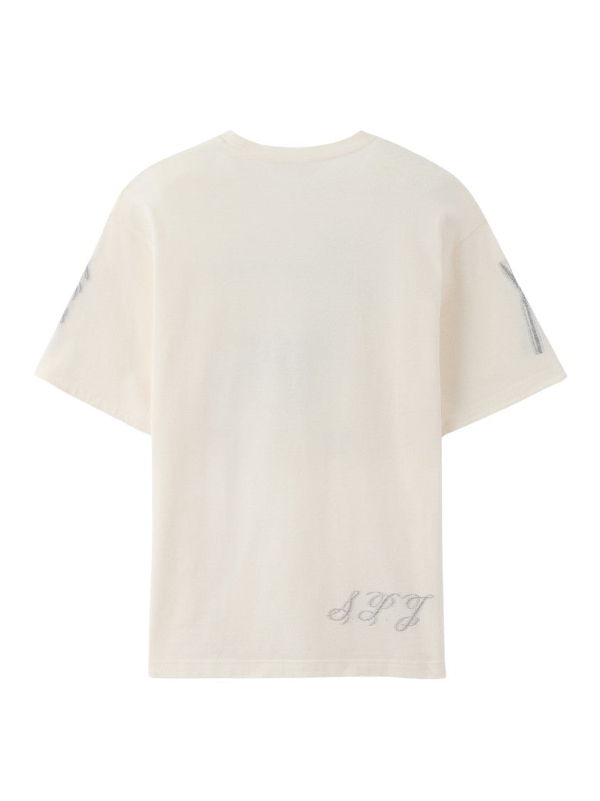 Jacquemus Embroidered White Cotton T-Shirt With Artistic Accents