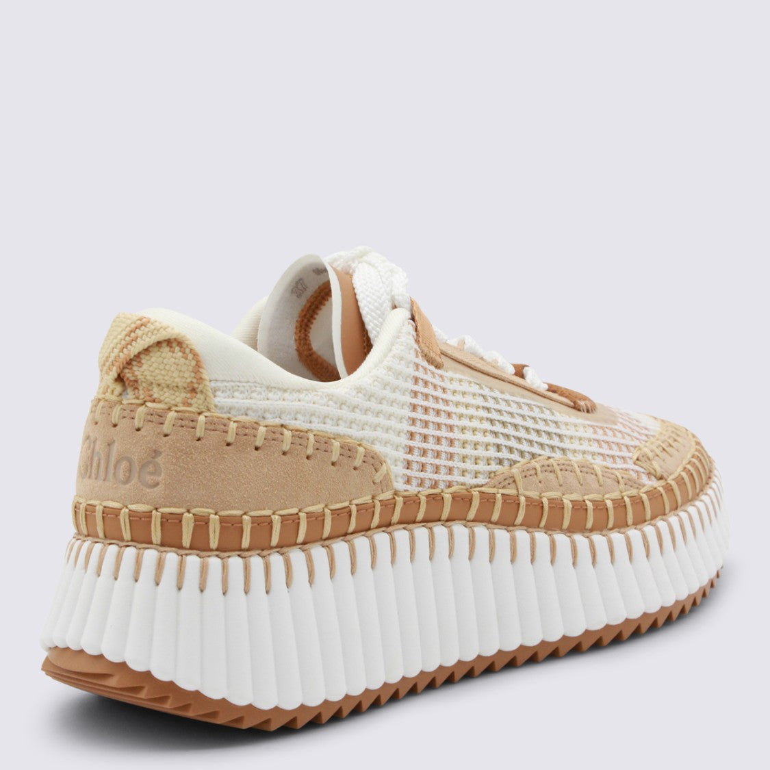 Chloé Chunky Platform Sneakers With Textured Tan