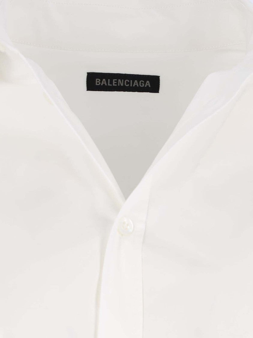 Balenciaga Semi-Fitted Shirt, In White Cotton, Classic Collar