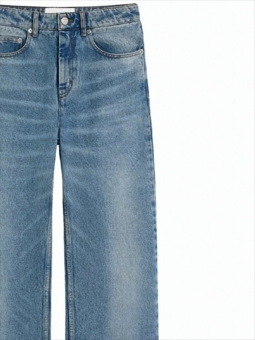 Ami Straight-Leg Denim Pants With Subtle Fading