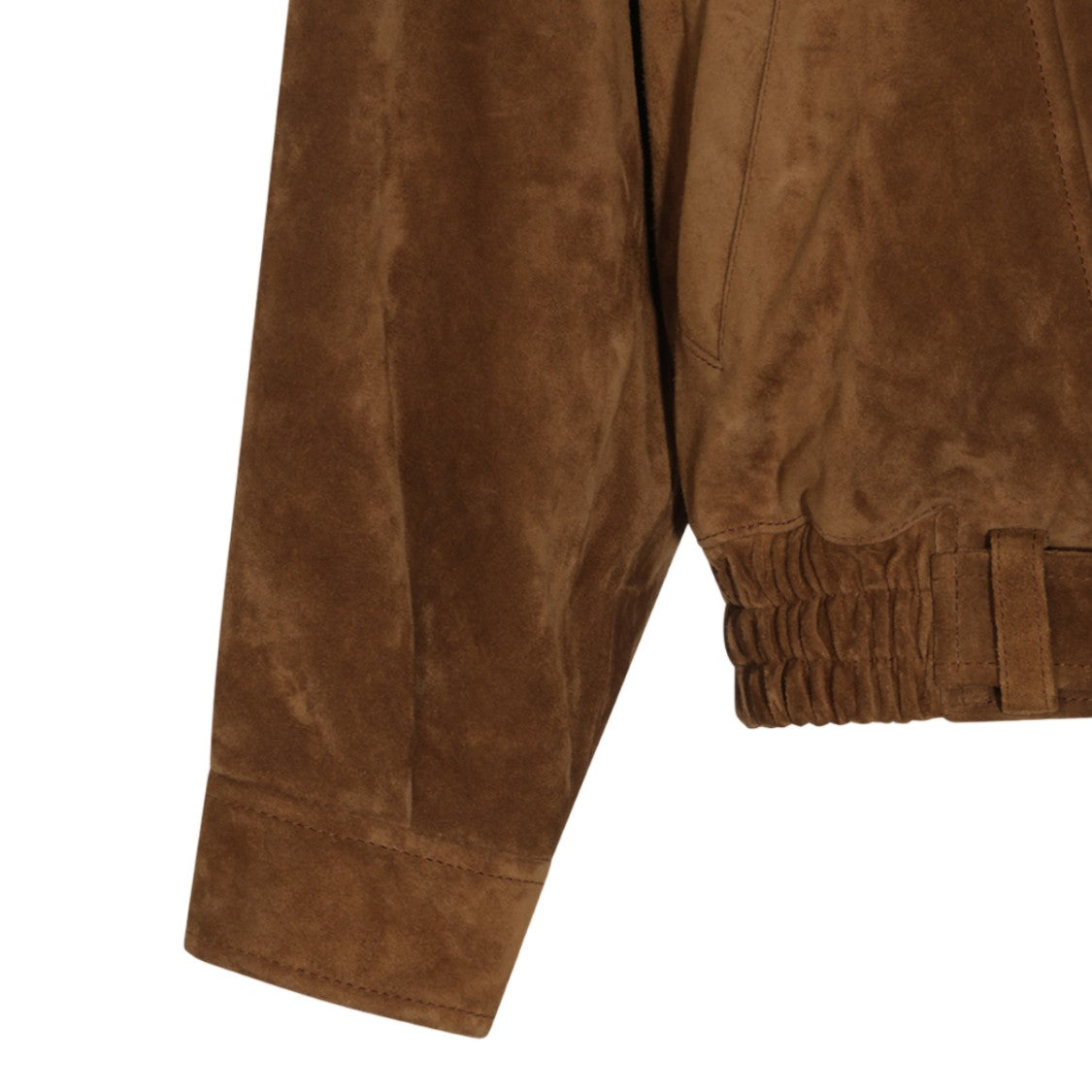 Saint Laurent Soft Asymmetrical Flap Belted Suede Jacket