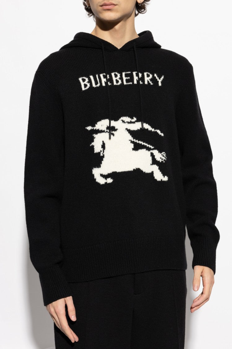 Burberry Wool Hoodie Sweater With Horse