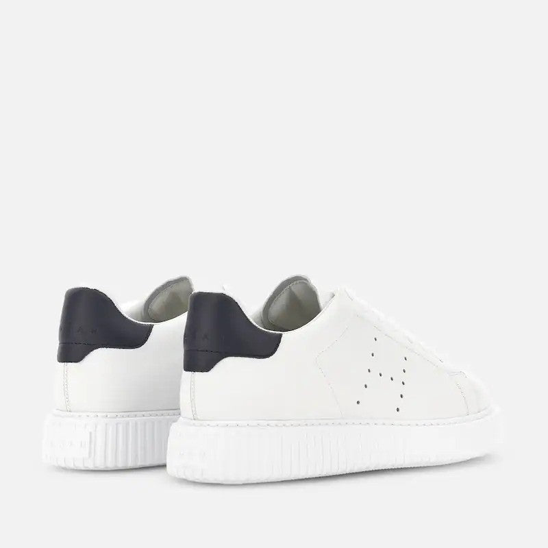 Hogan White Perforated Leather Textured Sole Sneakers