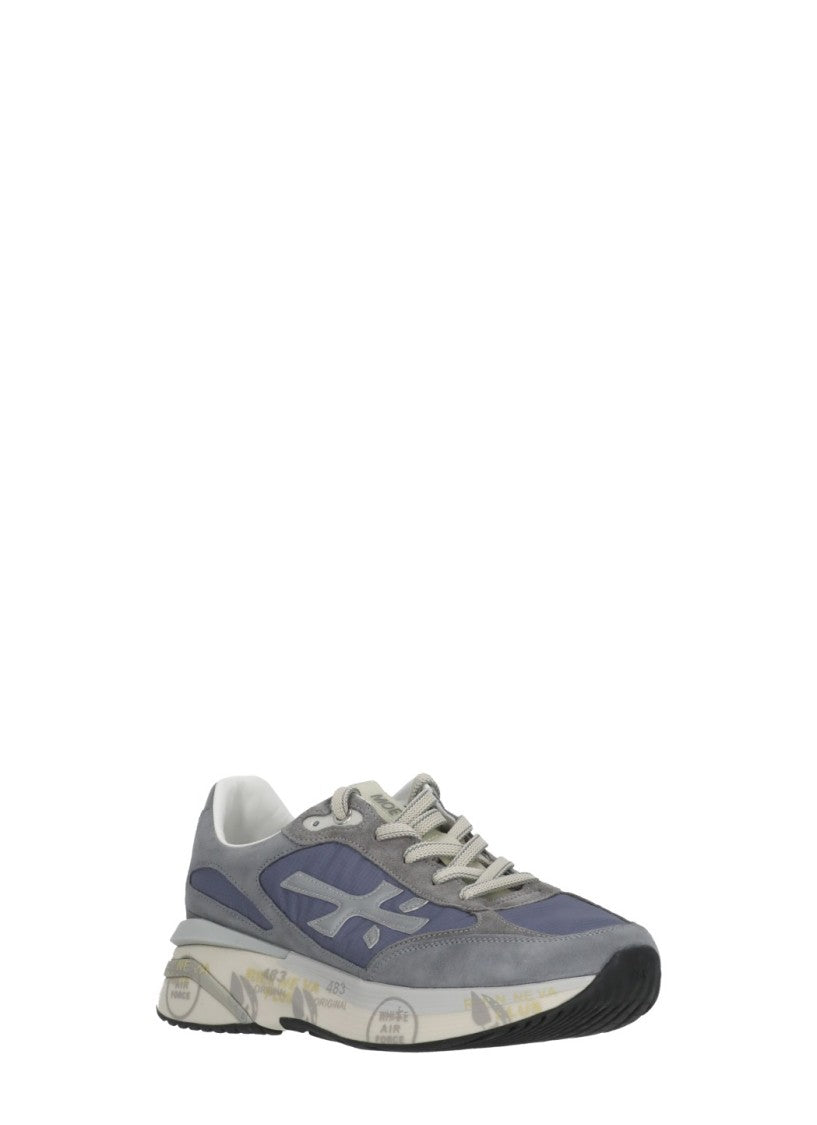 Prmt Blue Moerun 8077 Embossed Logo Sneakers
