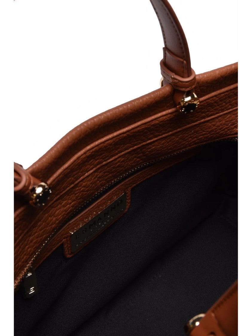 Ermanno Firenze Cognac Polyurethane Unity Handbag