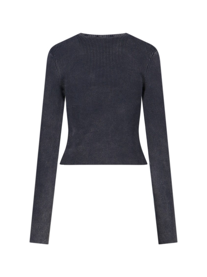 Diesel "M-Anchor-A" Knit Crop Top – Black