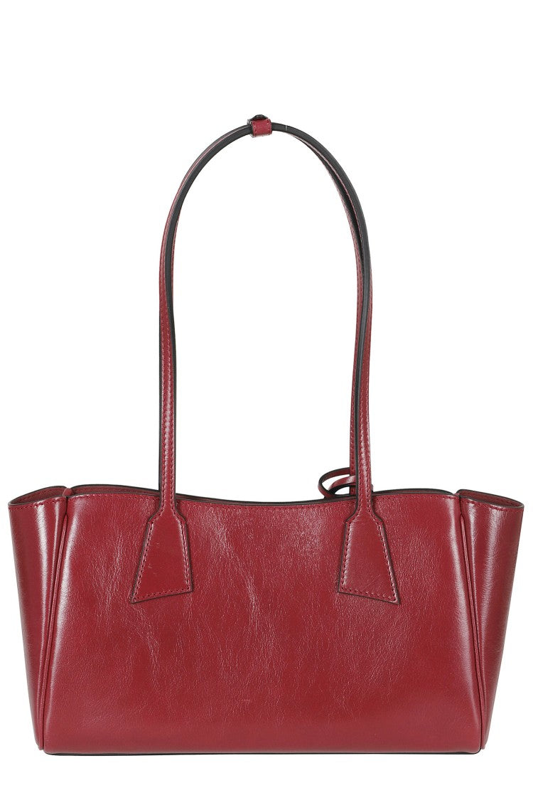 Hidesins Wine Two-Tone Shopper S Gold Logo Leather Tote Bag