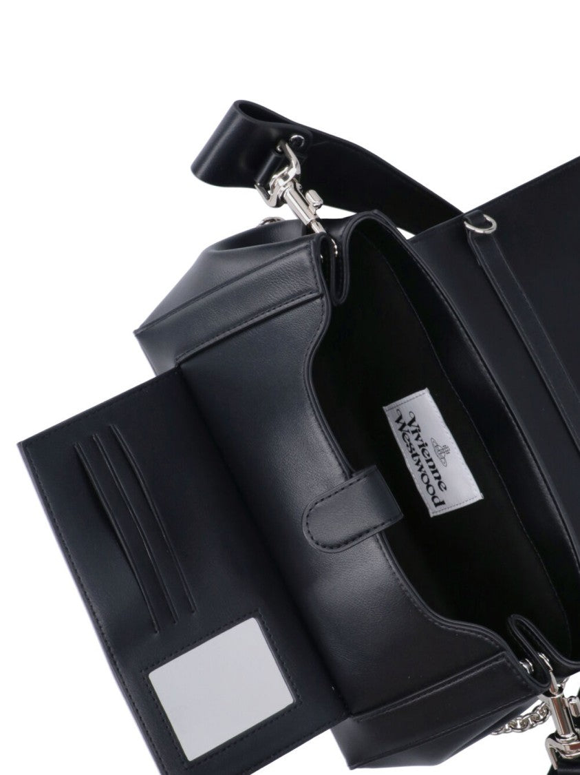 Vivienne Westwood Black Hazel Faux Leather Shoulder Bag