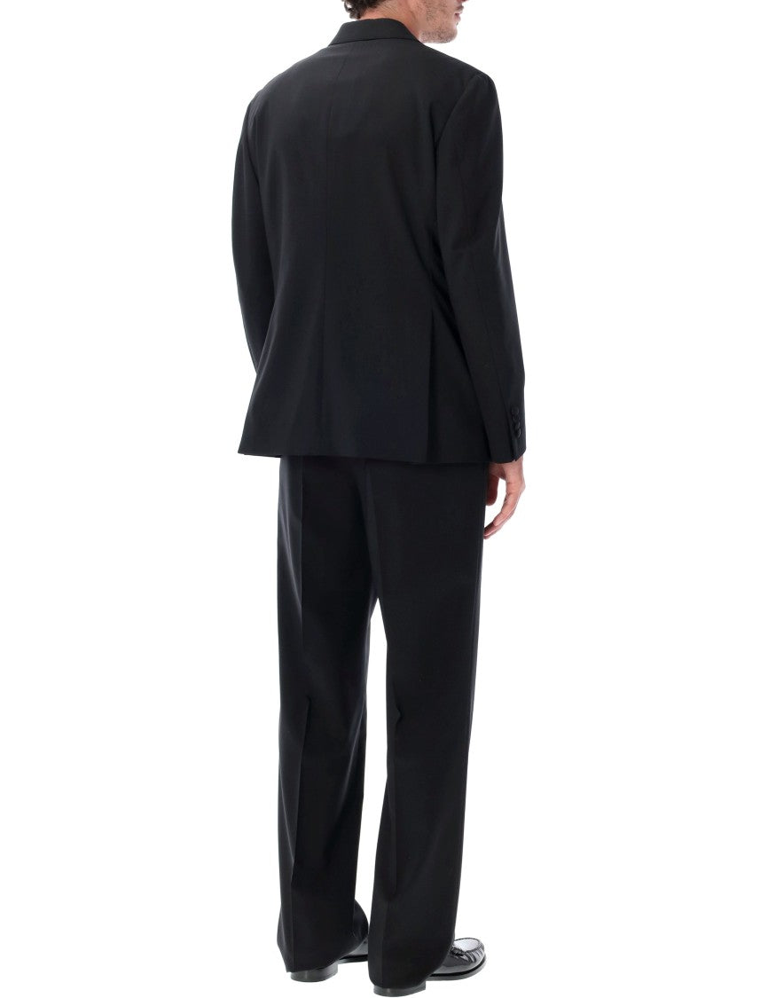 Lardini Black Two-Piece Double-Breasted Wool-Blend Smoking Suit
