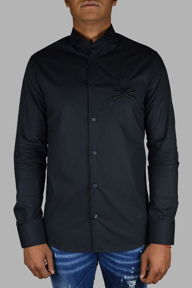 Philipp Plein Diamond Cut Ls Skull Shirt
