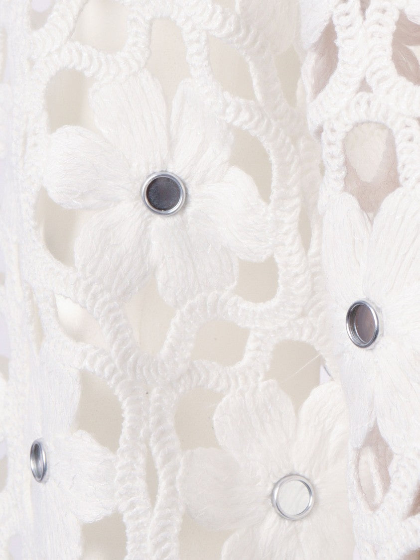 Michael Kors Cropped Crochet Effect Floral Top