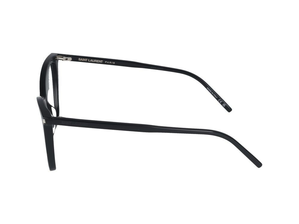 Saint Laurent Black Glossy Acetate Oversized Cat-Eye Eyeglasses