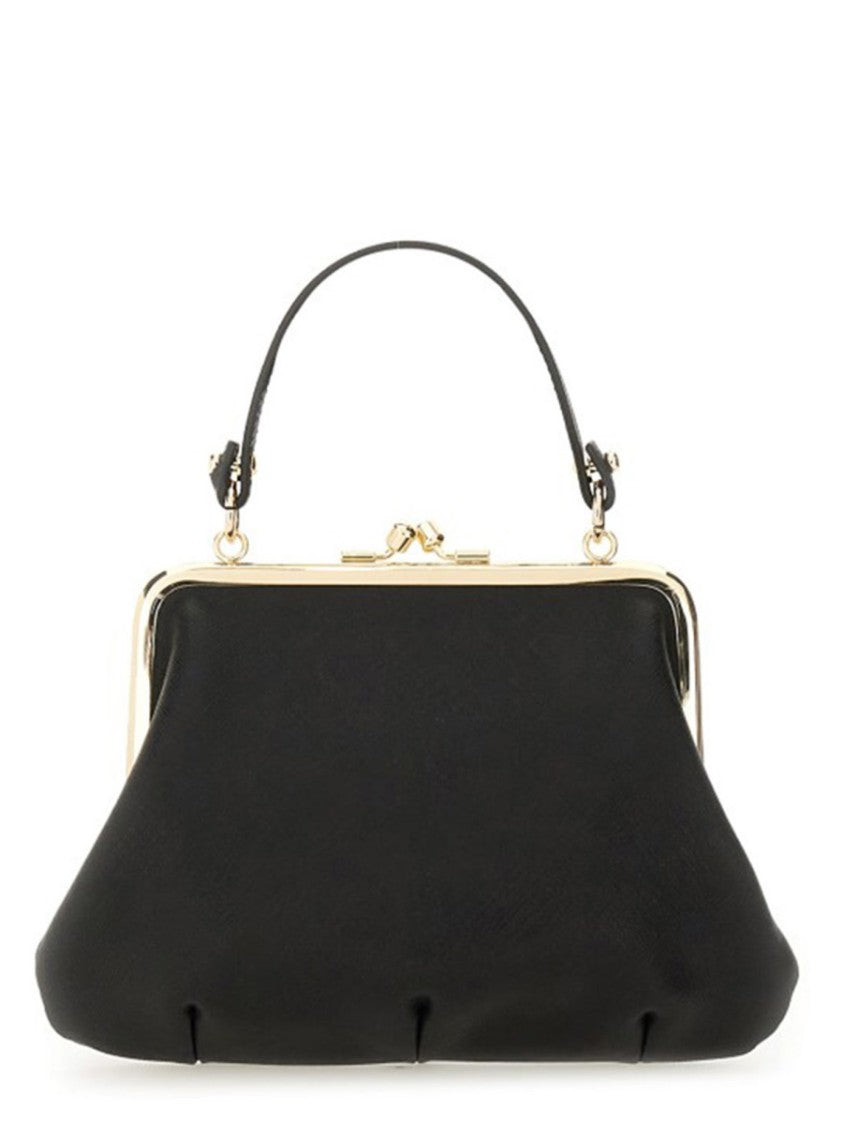 Vivienne Westwood Structured Handbag With Classic Frame Closure And Gold Trim
