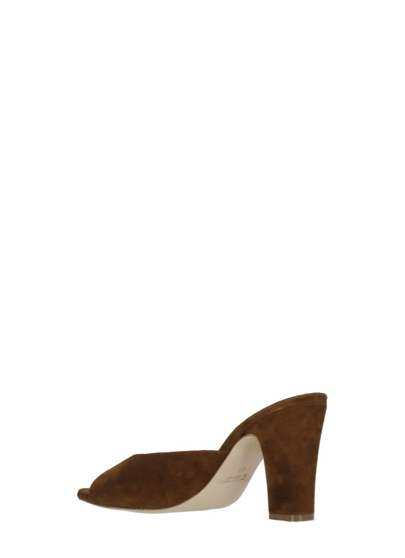 Juilie Dee Brown Squared Toe Suede Sandals