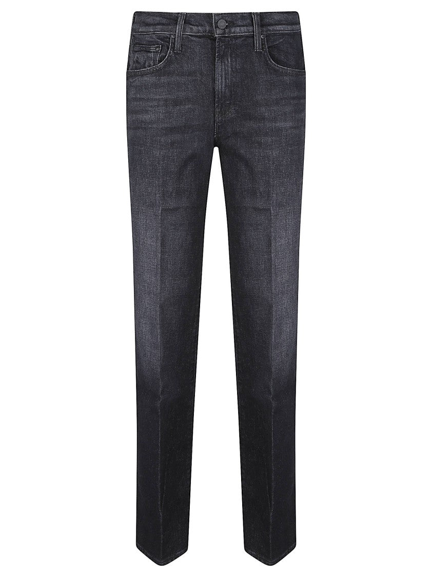 Mother The Mid Rise Rambler Zip Sneak Straight-Leg Jeans