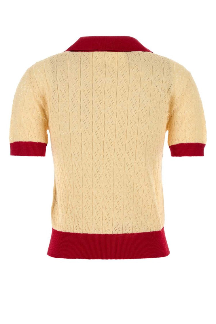 Valentino Garavani Two-Tone Linen Blend Polo Shirt