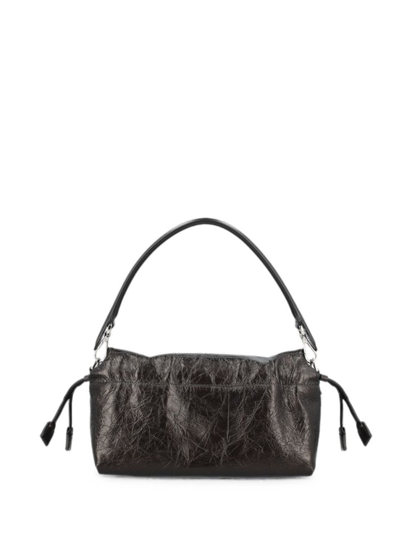 Fendi Textured Leather Geometric Buckle Shoulder Bag