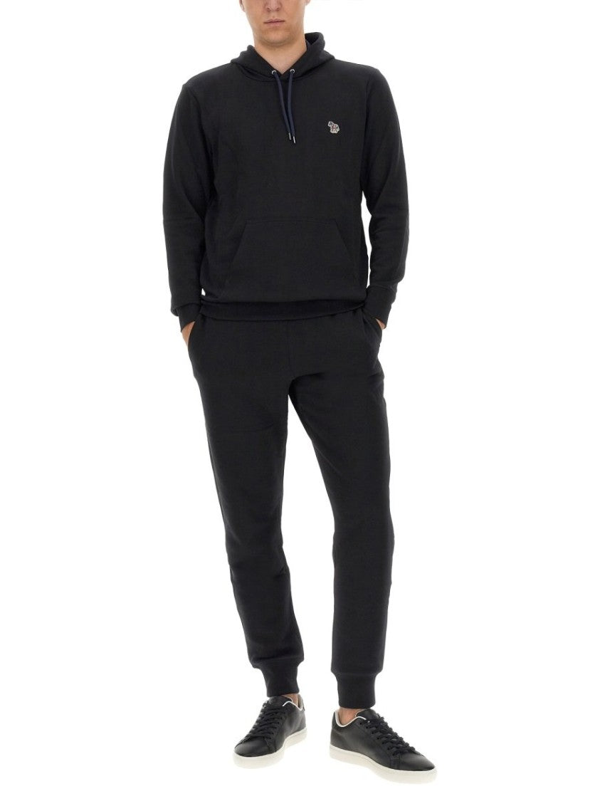 Paul Smith Classic Black Pullover Hoodie With Embroidered Logo