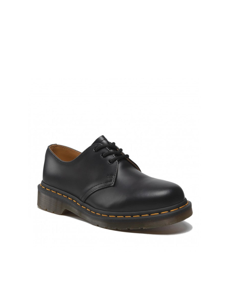 Dr. Martens Lace-Up Leather Shoes With Cushioned Sole And Signature Stitching