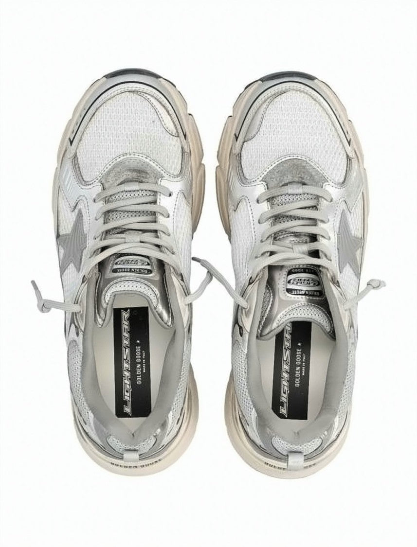 Golden Goose Light Star Sneakers With Mesh And Leather Accents