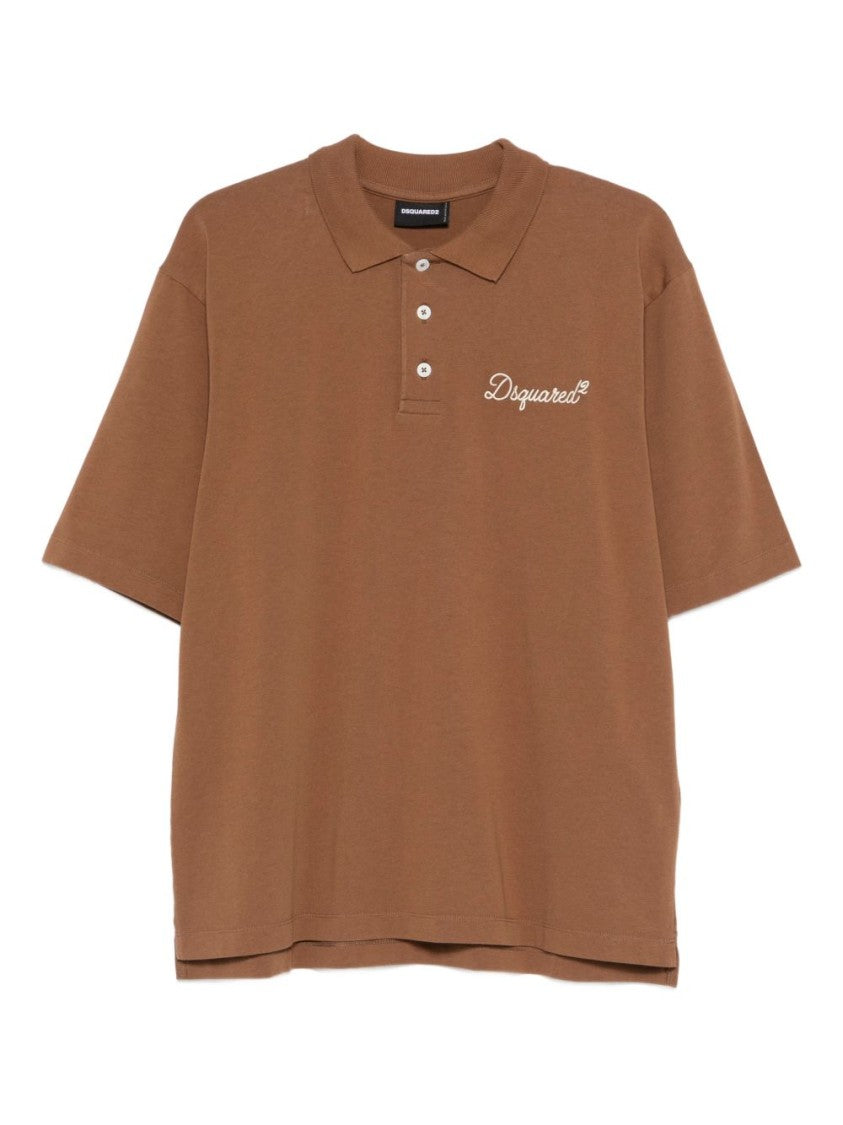 Dsquared2 Embroidered Logo Polo With Button Fastening And Classic Collar