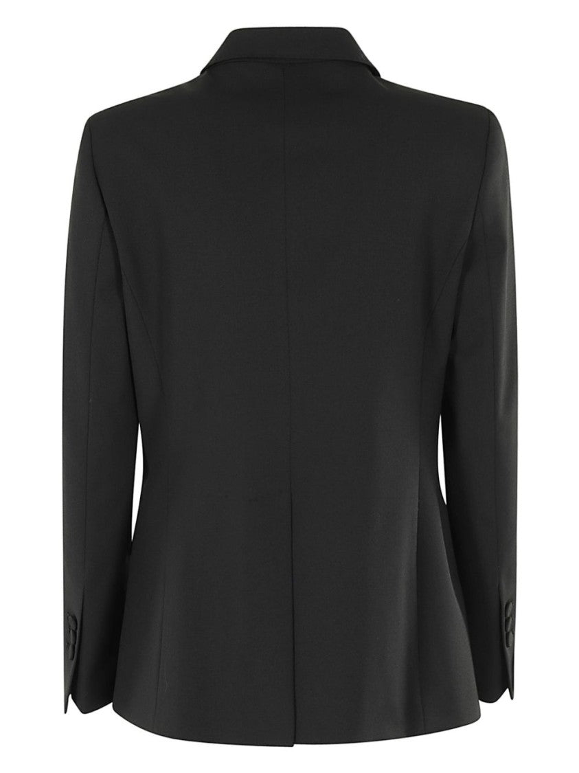 Seventy Sergio Tegon Double-Breasted Tailored Black Jacket With Notch Lapels