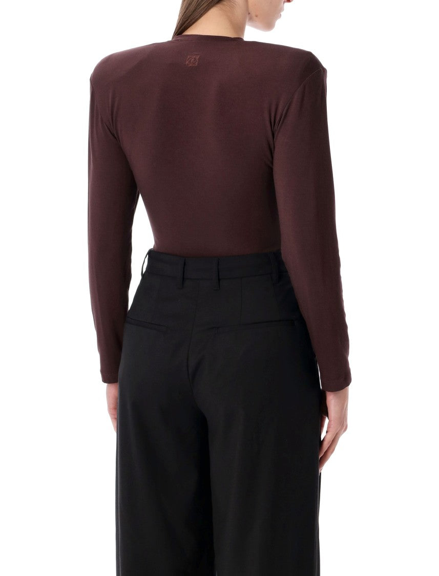 Magda Butrym Brown Jersey Bodysuit