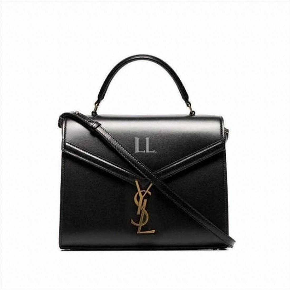 Saint Laurent Structured Black Cowhide Tote Bag