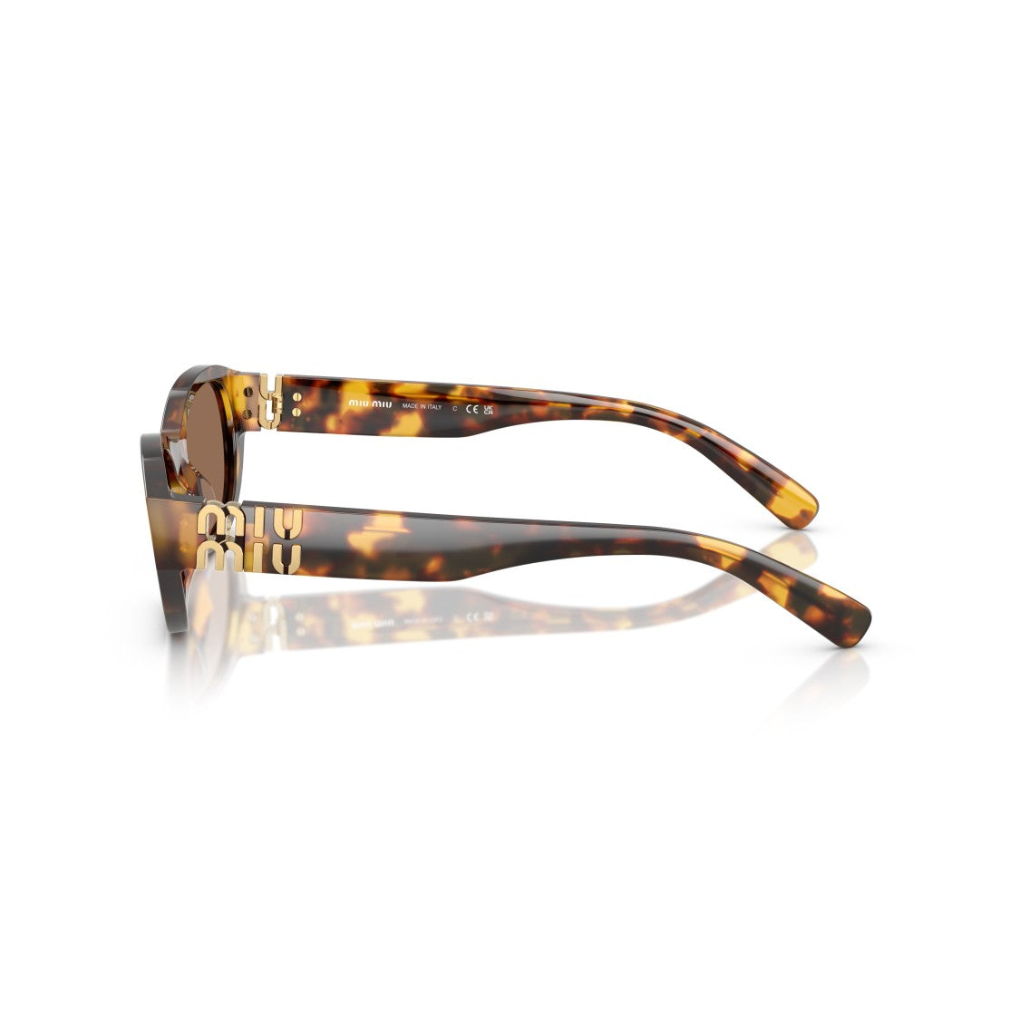 Miu Miu 0Mu A03s Tortoiseshell Oval Frame Sunglasses