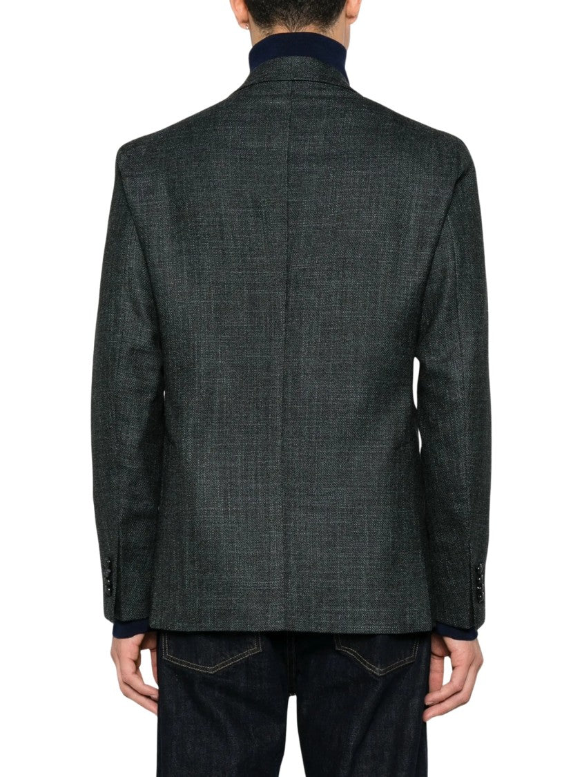 Tagliatore Double-Breasted Peak-Lapel Blazer