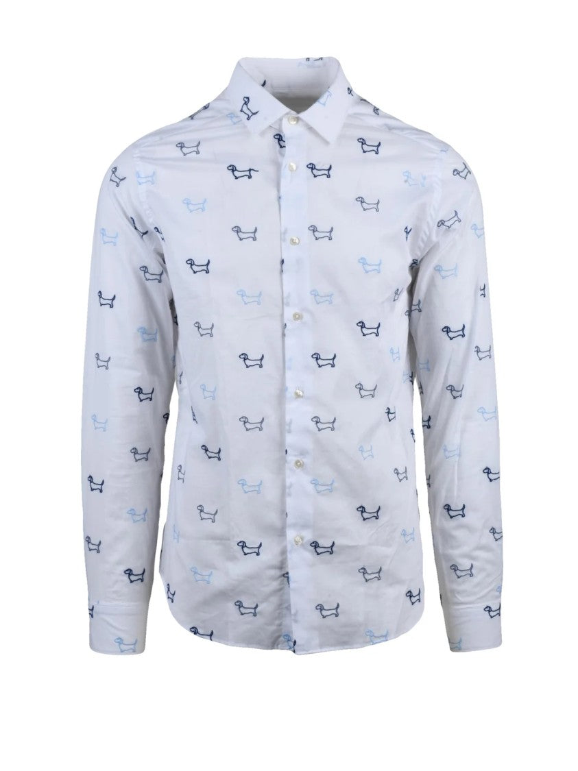 Deuxieme White Cotton Men Shirt