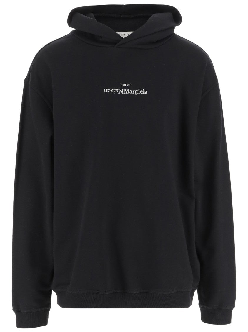 Maison Margiela Black Cotton Sweatshirt With Hood